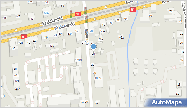 Toruń, Stefana Batorego, 24, mapa Torunia