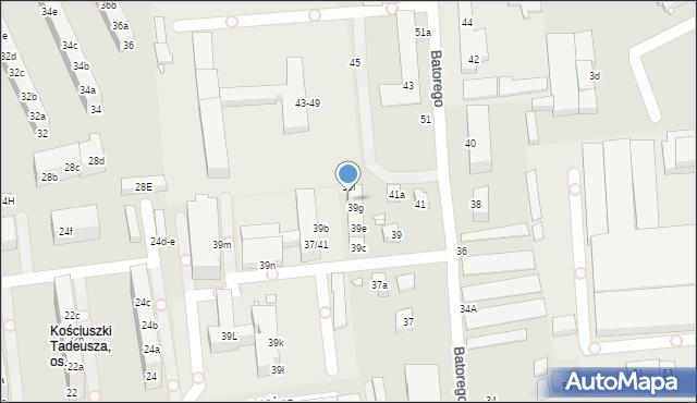 Toruń, Stefana Batorego, 39h, mapa Torunia