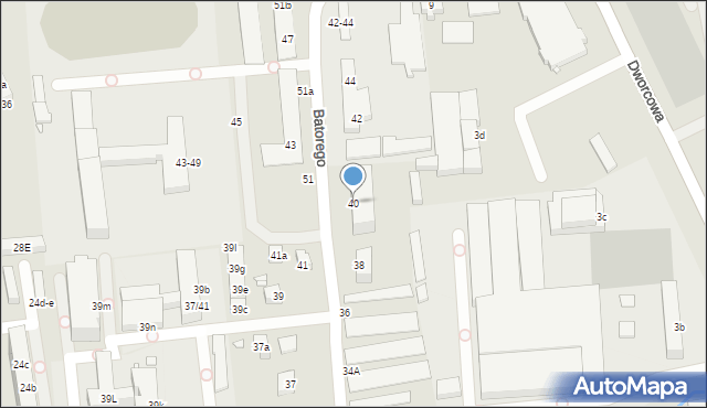 Toruń, Stefana Batorego, 40, mapa Torunia