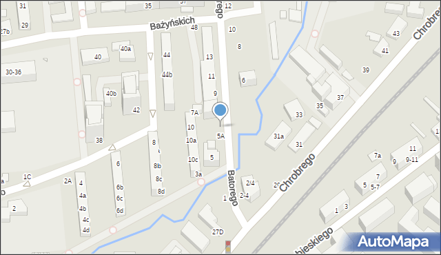 Toruń, Stefana Batorego, 5B, mapa Torunia