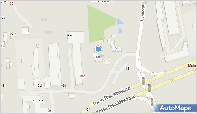 Toruń, Stefana Batorego, 65a, mapa Torunia