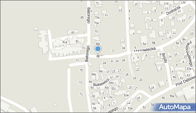 Toruń, Stefana Batorego, 68, mapa Torunia