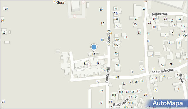 Toruń, Stefana Batorego, 83, mapa Torunia