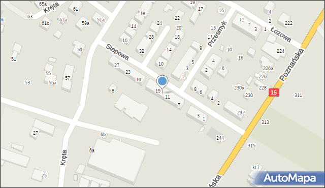 Toruń, Stepowa, 13, mapa Torunia