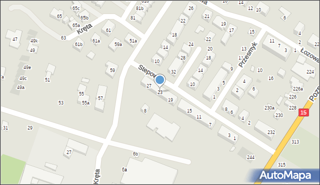 Toruń, Stepowa, 23, mapa Torunia