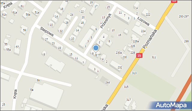 Toruń, Stepowa, 6, mapa Torunia