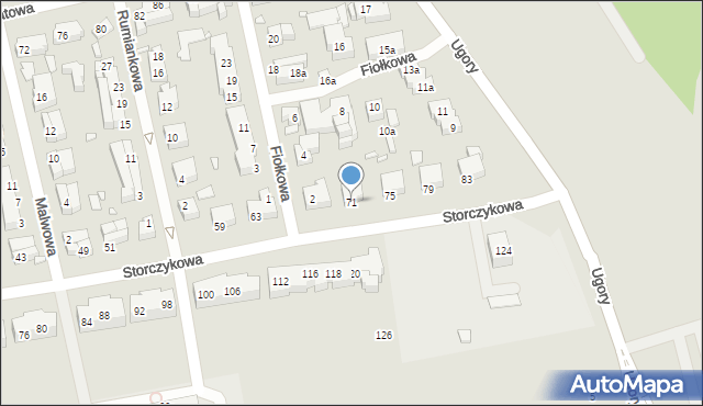 Toruń, Storczykowa, 71, mapa Torunia