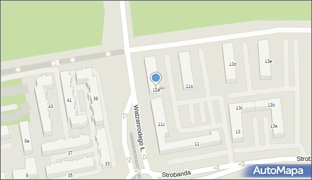 Toruń, Strobanda Henryka, 11a, mapa Torunia