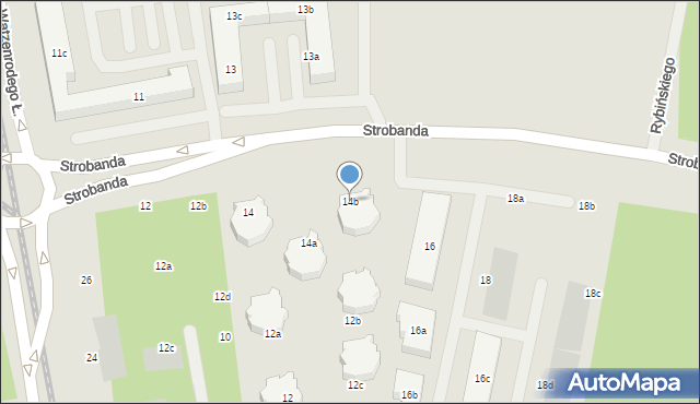 Toruń, Strobanda Henryka, 14b, mapa Torunia
