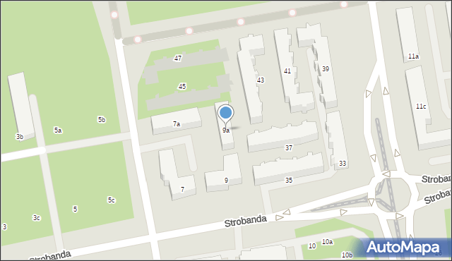 Toruń, Strobanda Henryka, 9a, mapa Torunia