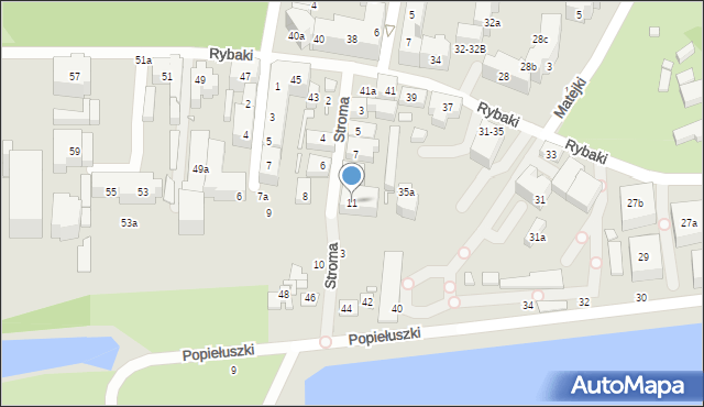 Toruń, Stroma, 11, mapa Torunia