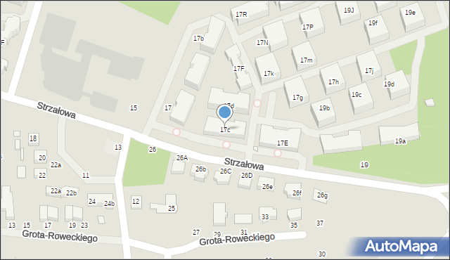 Toruń, Strzałowa, 17c, mapa Torunia