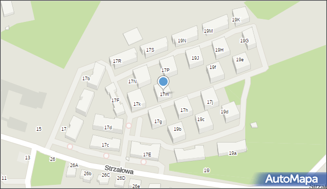 Toruń, Strzałowa, 17m, mapa Torunia
