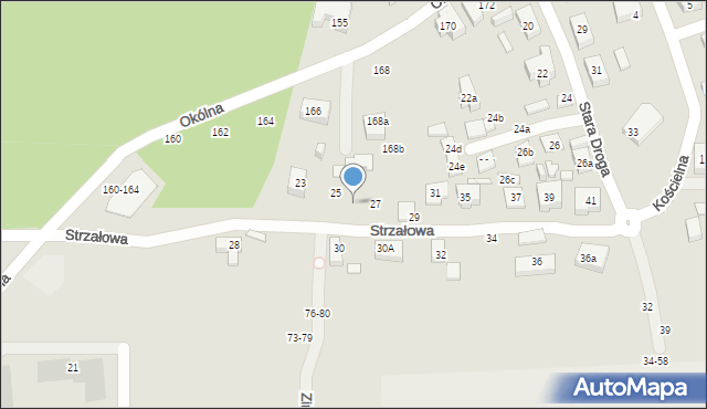 Toruń, Strzałowa, 25-27, mapa Torunia
