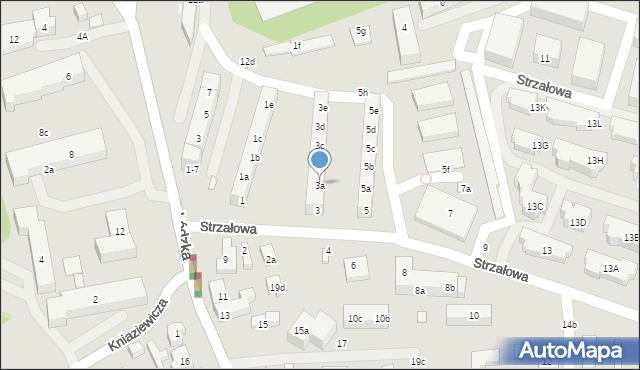 Toruń, Strzałowa, 3a, mapa Torunia