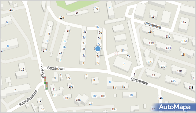 Toruń, Strzałowa, 5a, mapa Torunia