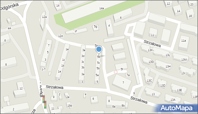 Toruń, Strzałowa, 5d, mapa Torunia