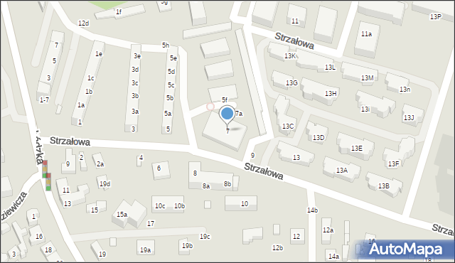 Toruń, Strzałowa, 7, mapa Torunia