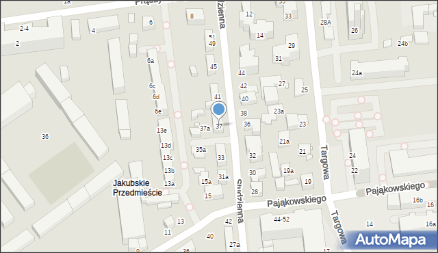 Toruń, Studzienna, 37, mapa Torunia