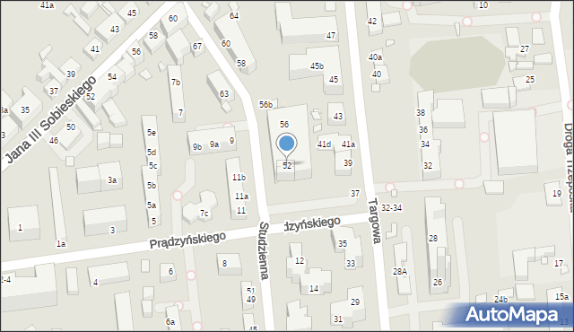 Toruń, Studzienna, 52, mapa Torunia