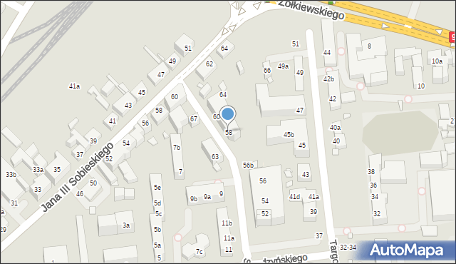 Toruń, Studzienna, 58, mapa Torunia