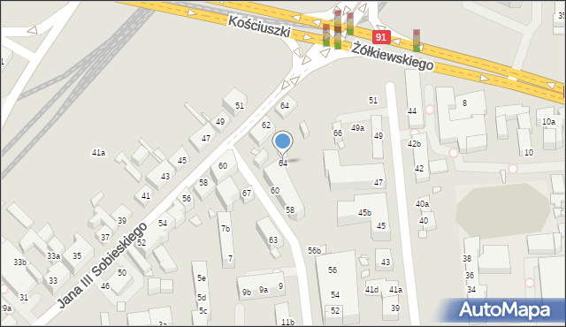 Toruń, Studzienna, 64, mapa Torunia