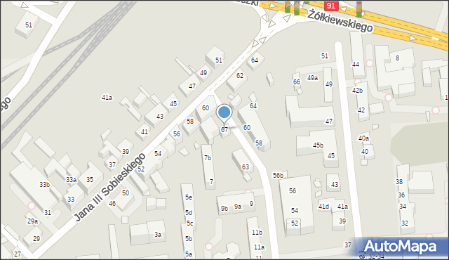 Toruń, Studzienna, 67, mapa Torunia