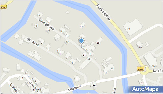 Trzebiatów, Strumykowa, 3, mapa Trzebiatów