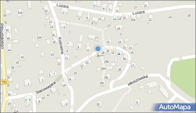 Trzebinia, Starowiejska, 26, mapa Trzebinia