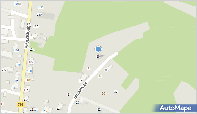 Trzebinia, Strzelnicza, 19, mapa Trzebinia