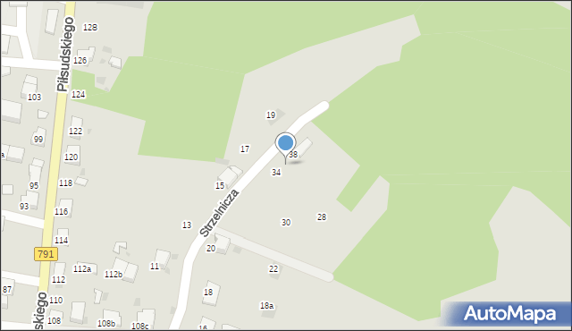 Trzebinia, Strzelnicza, 36, mapa Trzebinia