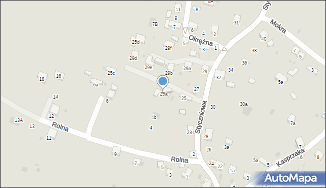 Trzebinia, Styczniowa, 25a, mapa Trzebinia