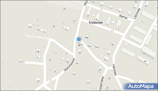Trzebinia, Styczniowa, 48, mapa Trzebinia