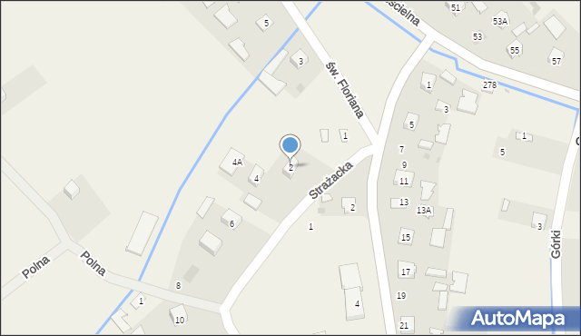 Trześń, Strażacka, 2, mapa Trześń