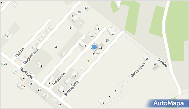 Tuliszów, Storczyków, 11, mapa Tuliszów