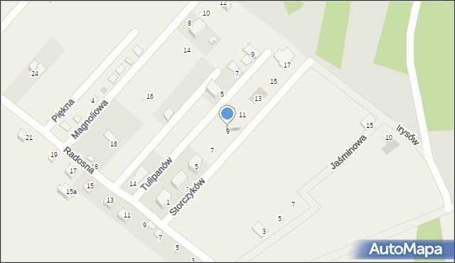 Tuliszów, Storczyków, 9, mapa Tuliszów