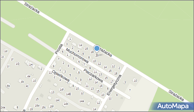 Turawa, Strażacka, 20, mapa Turawa