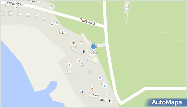 Turawa, Strażacka, 3, mapa Turawa