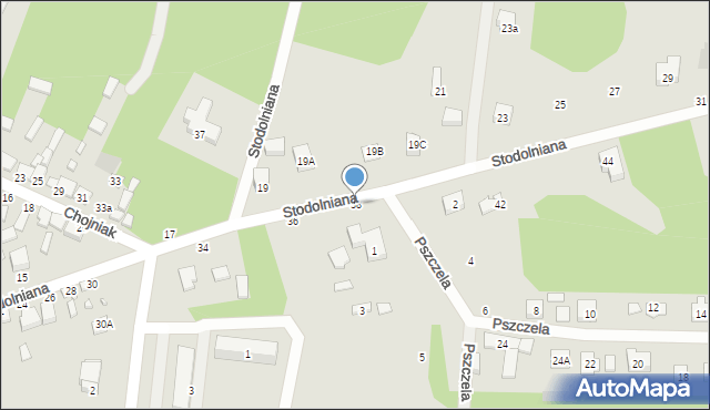 Tuszyn, Stodolniana, 38, mapa Tuszyn