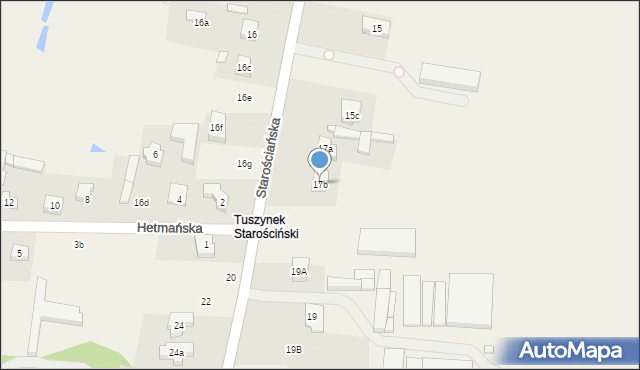Tuszynek Majoracki, Starościańska, 17b, mapa Tuszynek Majoracki