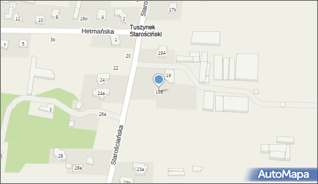 Tuszynek Majoracki, Starościańska, 19B, mapa Tuszynek Majoracki
