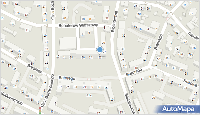 Tychy, Stefana Batorego, 22, mapa Tychów
