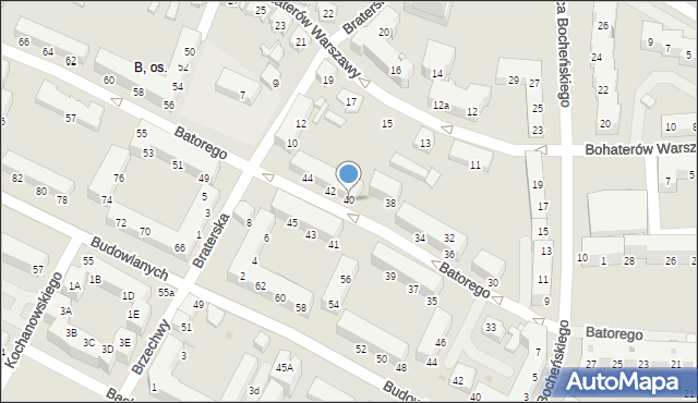 Tychy, Stefana Batorego, 40, mapa Tychów