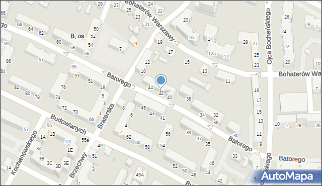 Tychy, Stefana Batorego, 42, mapa Tych&oacute;w