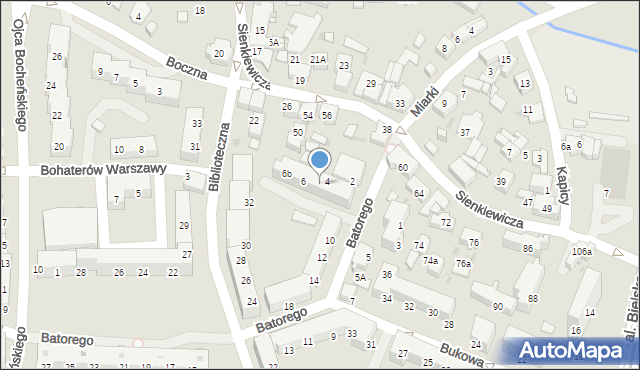Tychy, Stefana Batorego, 4b, mapa Tychów