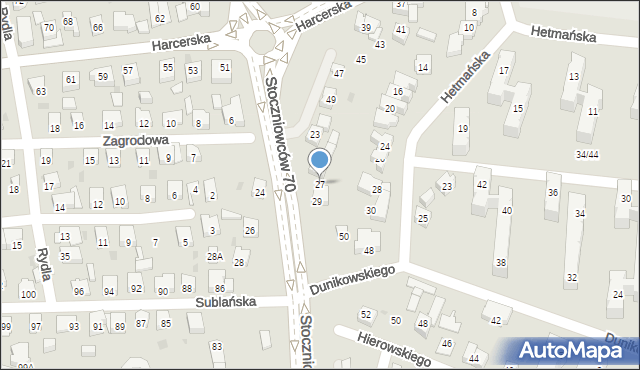 Tychy, Stoczniowców 70, 27, mapa Tychów