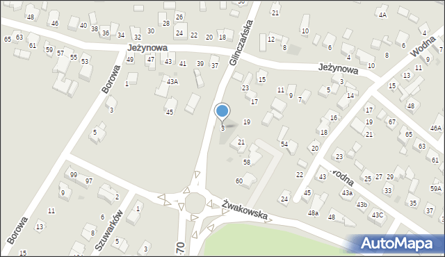 Tychy, Stoczniowców 70, 3, mapa Tychów