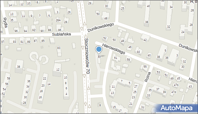 Tychy, Stoczniowców 70, 33, mapa Tychów