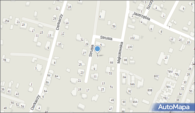 Tychy, Strusia, 7, mapa Tychów