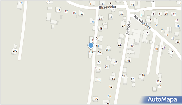 Tychy, Strzelecka, 11A, mapa Tychów